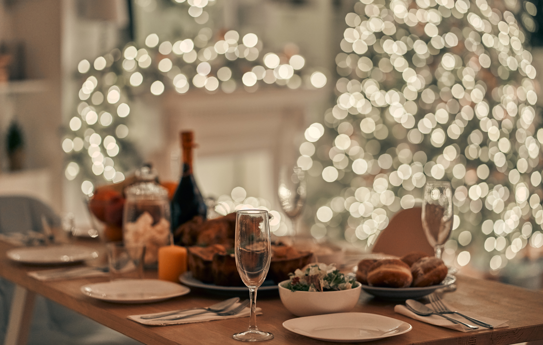 A Christmas or Holiday Dinner Table