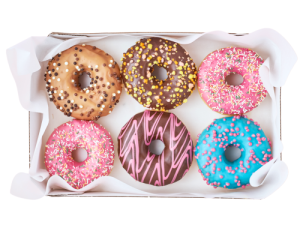 baking decorations from niblack foods on donuts